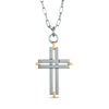 Thumbnail Image 0 of Previously Owned - Men's Cross Pendant in Two-Tone Stainless Steel - 24"