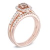 Thumbnail Image 2 of Previously Owned - 1.25 CT. T.W. Champagne and White Diamond Frame Bridal Set in 14K Rose Gold