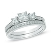Thumbnail Image 0 of Previously Owned - 0.60 CT. T.W. Princess-Cut Diamond Past Present Future® Bridal Set in 14K White Gold