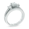 Thumbnail Image 1 of Previously Owned - 0.60 CT. T.W. Princess-Cut Diamond Past Present Future® Bridal Set in 14K White Gold