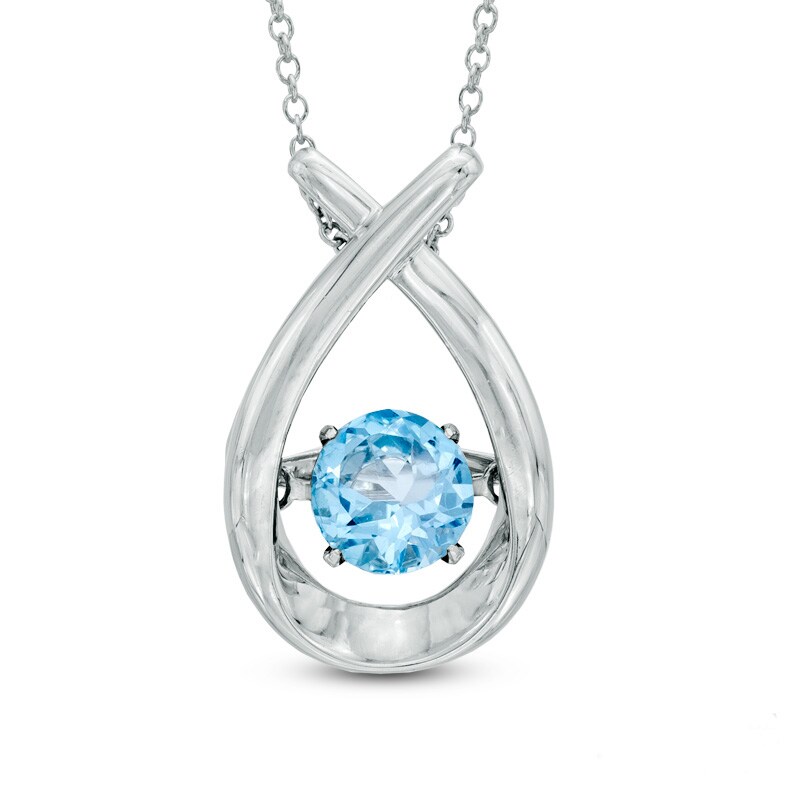 Previously Owned - Unstoppable Love™ 6.0mm Swiss Blue Topaz Pendant in Sterling Silver