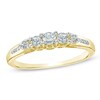 Previously Owned - 0.33 CT. T.W. Diamond Past Present Future Tri-Sides Ring in 14K Gold