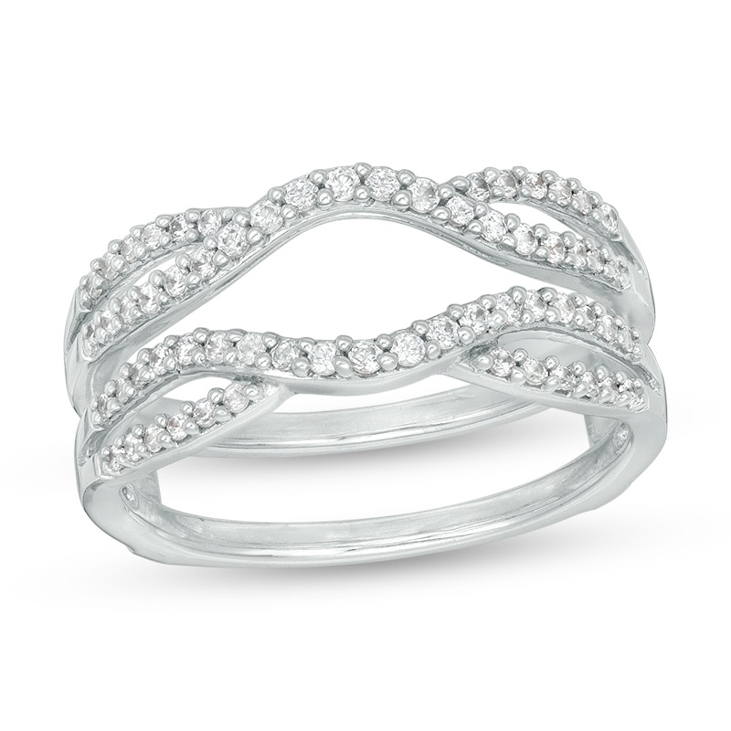 Main Image 1 of Previously Owned - 0.34 CT. T.W. Diamond Split Shank Solitaire Enhancer in 14K White Gold