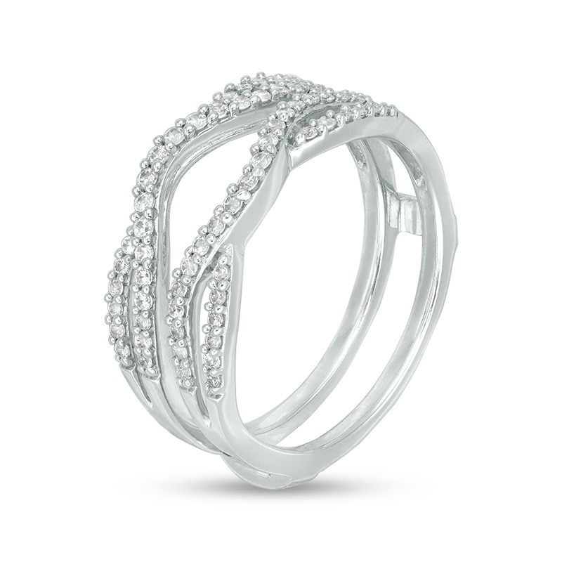 Main Image 2 of Previously Owned - 0.34 CT. T.W. Diamond Split Shank Solitaire Enhancer in 14K White Gold