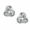 Thumbnail Image 1 of Previously Owned - 0.09 CT. T.W. Diamond Celtic Knot Stud Earrings in Sterling Silver