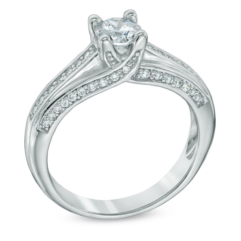 Main Image 2 of Previously Owned - 0.70 CT. T.W. Diamond Engagement Ring in 14K White Gold (I/I2)