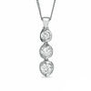 Previously Owned - 0.50 CT. T.W.  Canadian Diamond Three Stone Pendant in 14K White Gold - 17"
