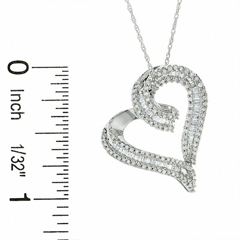 Main Image 2 of Previously Owned - 0.50 CT. T.W. Diamond Heart Pendant in 10K White Gold