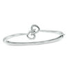 Thumbnail Image 1 of Previously Owned -  Diamond Accent Embracing Hearts Bangle in Sterling Silver