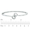 Thumbnail Image 2 of Previously Owned -  Diamond Accent Embracing Hearts Bangle in Sterling Silver