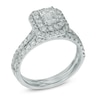 Thumbnail Image 2 of Previously Owned - 1.45 CT. T.W.   Emerald-Cut Diamond Double Frame Bridal Set in 14K White Gold (I/I1)