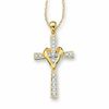 Thumbnail Image 0 of Previously Owned - 0.09 CT. T.W. Diamond Cross and Heart Pendant in 10K Gold
