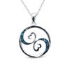 Thumbnail Image 0 of Previously Owned - Open Hearts Waves by Jane Seymour™ Enhanced Blue Diamond Accent Circle Pendant in Sterling Silver