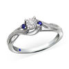 Thumbnail Image 0 of Previously Owned - Cherished Promise Collection™ Diamond Accent and Blue Sapphire Ring in Sterling Silver