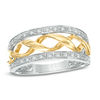 Thumbnail Image 1 of Previously Owned - 0.15 CT. T.W. Diamond Cascading Stripe Band in 10K Two-Tone Gold