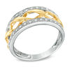 Thumbnail Image 2 of Previously Owned - 0.15 CT. T.W. Diamond Cascading Stripe Band in 10K Two-Tone Gold