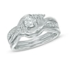 Thumbnail Image 0 of Previously Owned - 0.63 CT. T.W. Diamond Tri-Sides Bridal Set in 10K White Gold