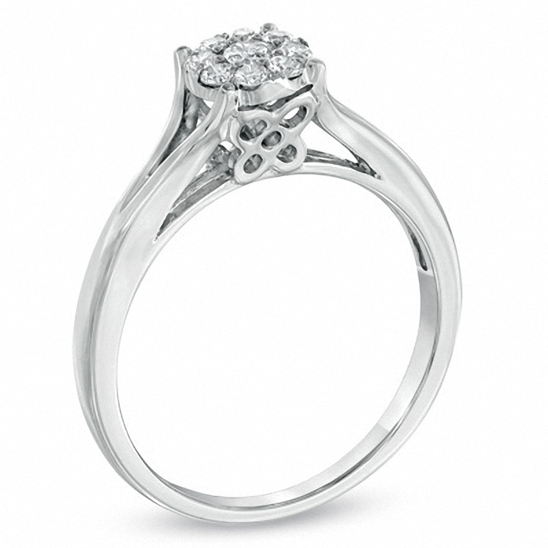 Previously Owned - 0.25 CT. T.W. Composite Diamond Engagement Ring in 10K White Gold