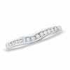 Thumbnail Image 0 of Previously Owned - Ladies' 0.14 CT. T.W. Diamond Contour Wedding Band in 14K White Gold