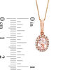 Thumbnail Image 1 of Previously Owned - Oval Morganite and 0.09 CT. T.W. Diamond Frame Pendant in 10K Rose Gold