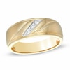 Thumbnail Image 0 of Previously Owned - Men's 0.10 CT. T.W. Diamond Three Stone Slant Band in 10K Gold