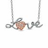 Previously Owned - Diamond Accent LOVE Heart Pendant in Sterling Silver and 10K Rose Gold