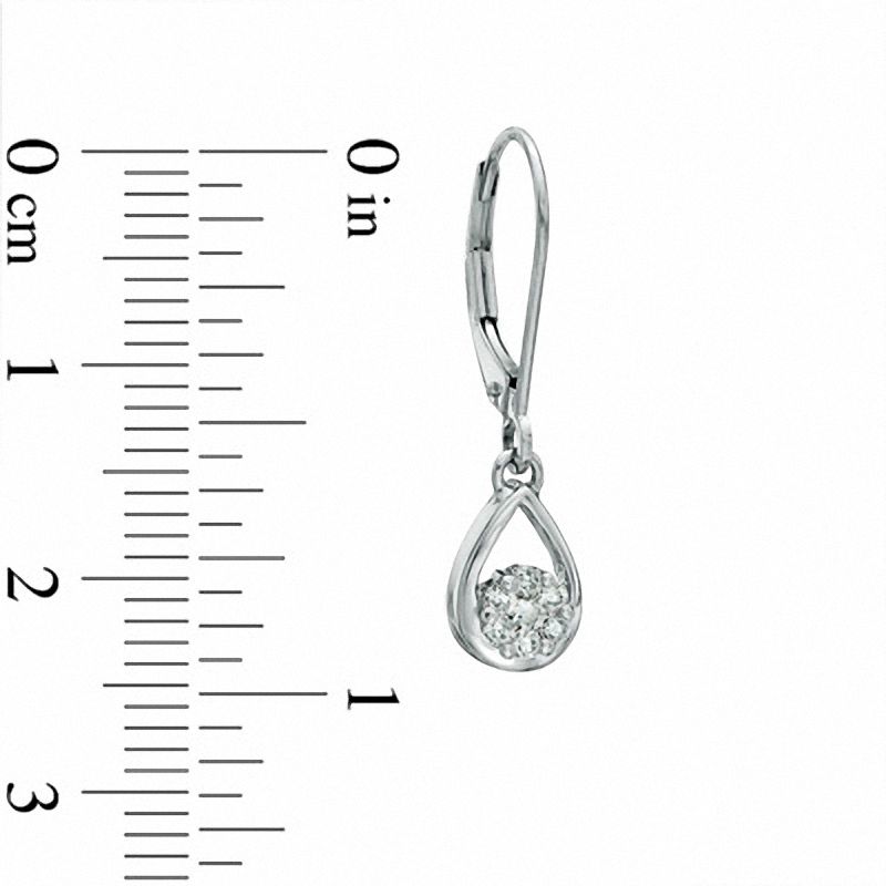Previously Owned - 0.20 CT. T.W. Diamond Cluster Teardrop Earrings in 10K White Gold