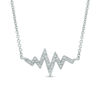 Previously Owned - Diamond Accent Heartbeat Necklace in Sterling Silver