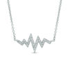 Thumbnail Image 0 of Previously Owned - Diamond Accent Heartbeat Necklace in Sterling Silver