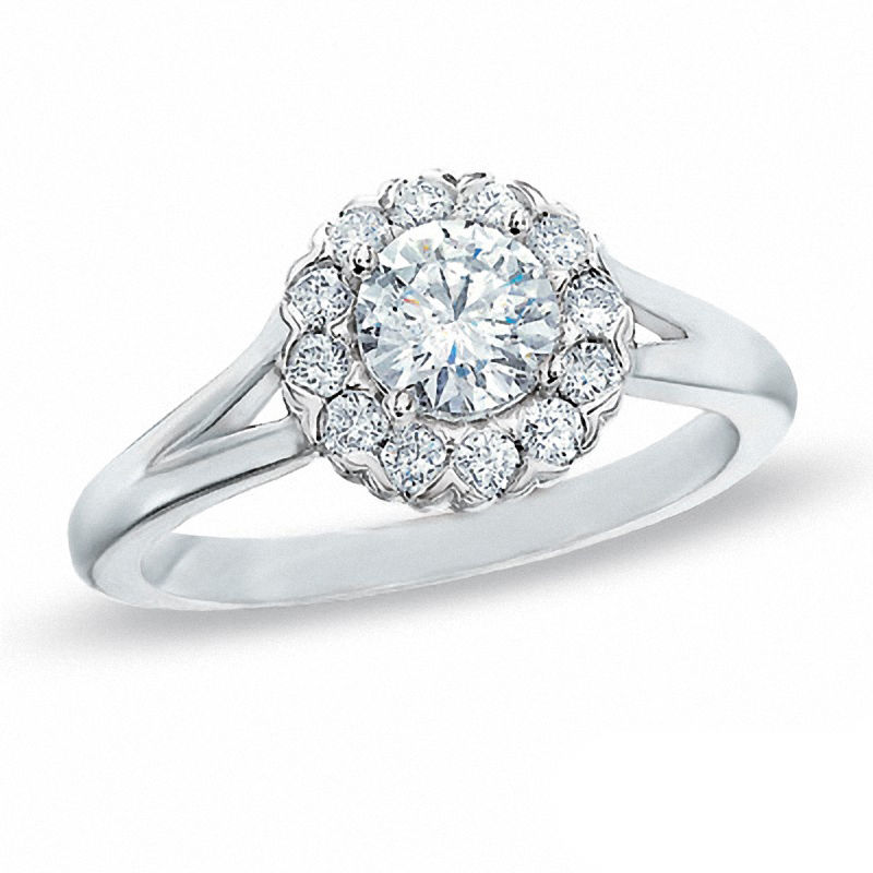 Main Image 1 of Previously Owned - Celebration  Lux® 0.75 CT. T.W. Diamond Engagement Ring in 18K White Gold