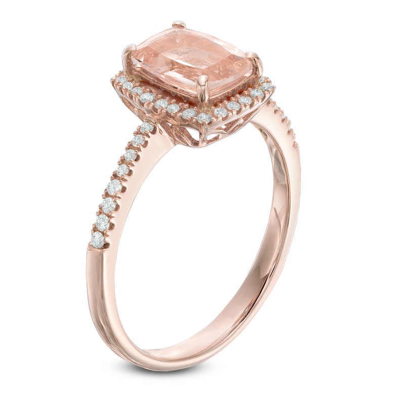 Previously Owned - Oval Morganite and Diamond Accent Ring in 10K Rose Gold