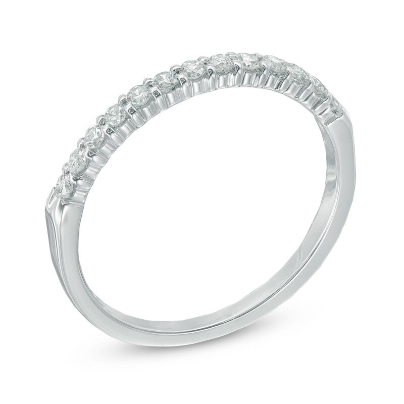 Main Image 2 of Previously Owned - Ladies' 0.25 CT. T.W. Diamond Wedding Band in 14K White Gold