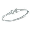 Thumbnail Image 1 of Previously Owned -  Diamond Accent Heart-Shaped Infinity Bangle in Sterling Silver