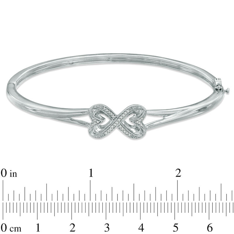 Previously Owned -  Diamond Accent Heart-Shaped Infinity Bangle in Sterling Silver