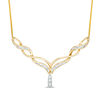 Previously Owned - 0.10 CT. T.W. Diamond Chevron Necklace in 10K Gold