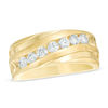 Previously Owned - Men's 1.00 CT. T.W. Diamond Seven Stone Slanted Anniversary Band in 10K Gold