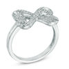 Thumbnail Image 2 of Previously Owned -  0.10 CT. T.W. Diamond Heart-Shaped Infinity Ring in Sterling Silver