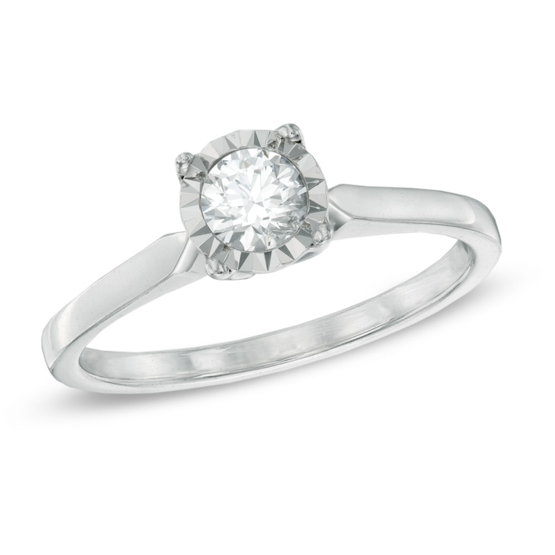 Previously Owned - 0.25 CT. Diamond Solitaire Promise Ring in 10K White Gold