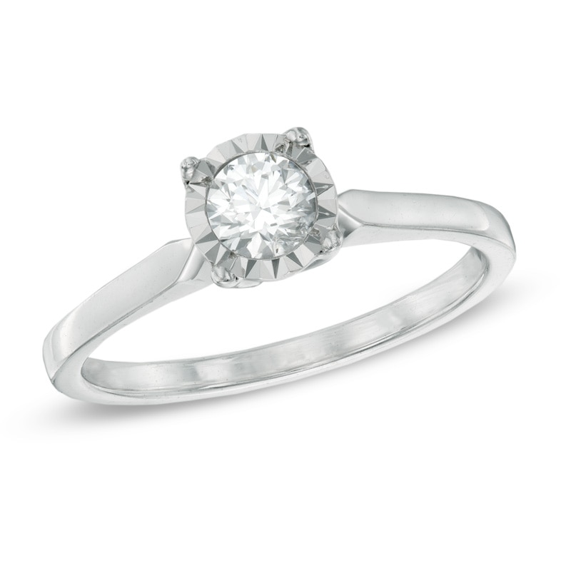 Previously Owned - 0.25 CT. Diamond Solitaire Promise Ring in 10K White Gold|Peoples Jewellers