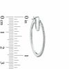 Thumbnail Image 2 of Previously Owned - 0.20 CT. T.W. Diamond Hoop Earrings in Sterling Silver