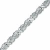 Thumbnail Image 1 of Previously Owned - 0.16 CT. T.W. Diamond Figure 8 and "X" Bracelet in Sterling Silver