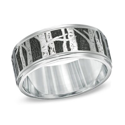 Previously Owned - Men's 9.0mm Comfort Fit Aspen Tree Wedding Band in Cobalt