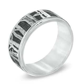 Previously Owned - Men's 9.0mm Comfort Fit Aspen Tree Wedding Band in Cobalt