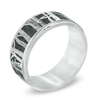 Previously Owned - Men's 9.0mm Comfort Fit Aspen Tree Wedding Band in Cobalt