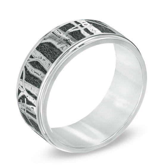 Previously Owned - Men's 9.0mm Comfort Fit Aspen Tree Wedding Band in Cobalt