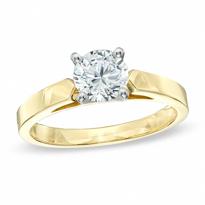 Previously Owned - 0.50 CT. Diamond Solitaire Crown Royal Engagement Ring in 14K Gold (J/I2)