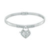 Thumbnail Image 1 of Previously Owned - Forever Locking Love™ 0.15 CT. T.W. Diamond Heart-Shaped Padlock Charm Bangle in Sterling Silver