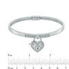 Thumbnail Image 2 of Previously Owned - Forever Locking Love™ 0.15 CT. T.W. Diamond Heart-Shaped Padlock Charm Bangle in Sterling Silver