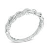 Thumbnail Image 2 of Previously Owned - 0.12 CT. T.W. Diamond Twisting Anniversary Band in 10K White Gold
