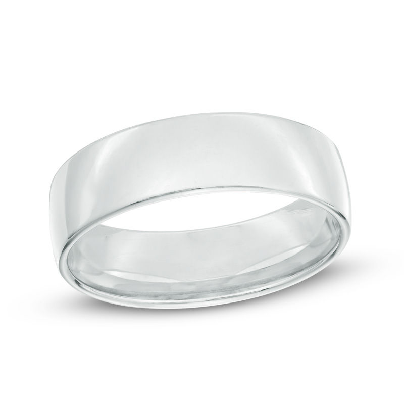 Main Image 1 of Previously Owned - 6.5mm Comfort Fit Wedding Band in 14K White Gold